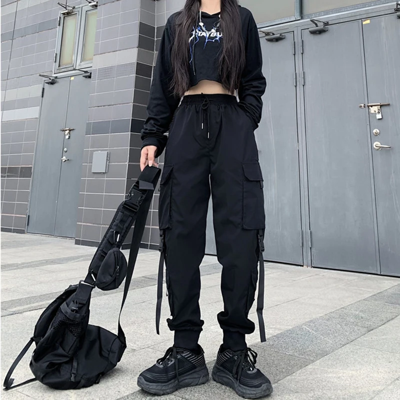 2025 New Fashion Hip Hop Cargo Pants Women Harem Pants Multi-Pocket Streetwear Casual Woman Pant S-3XL