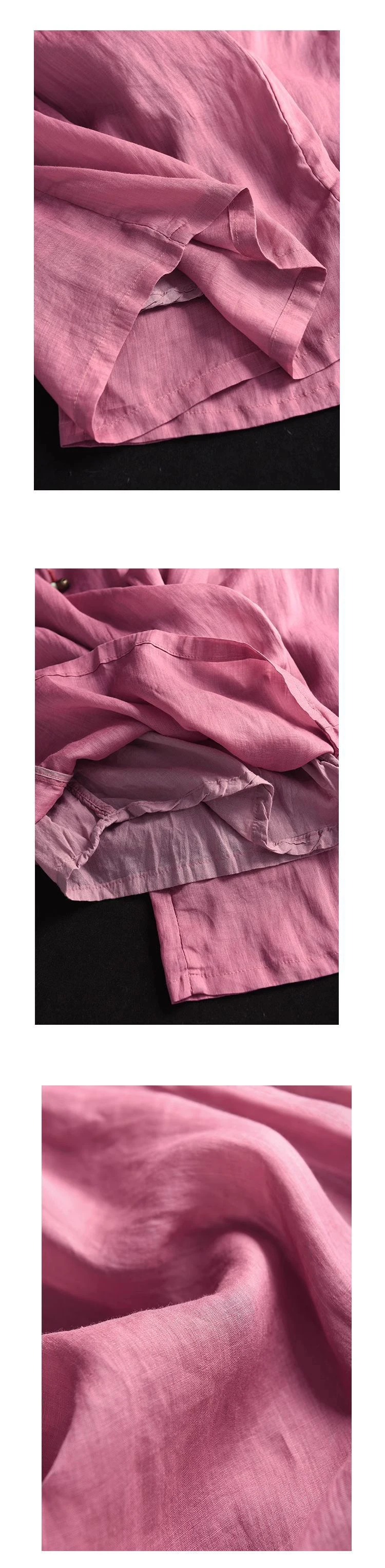 Johnature Women Vintage Ramie Wide Leg Pants Solid Color 2025 Summer New Elastic Waist Trousers Loose Casual Pants