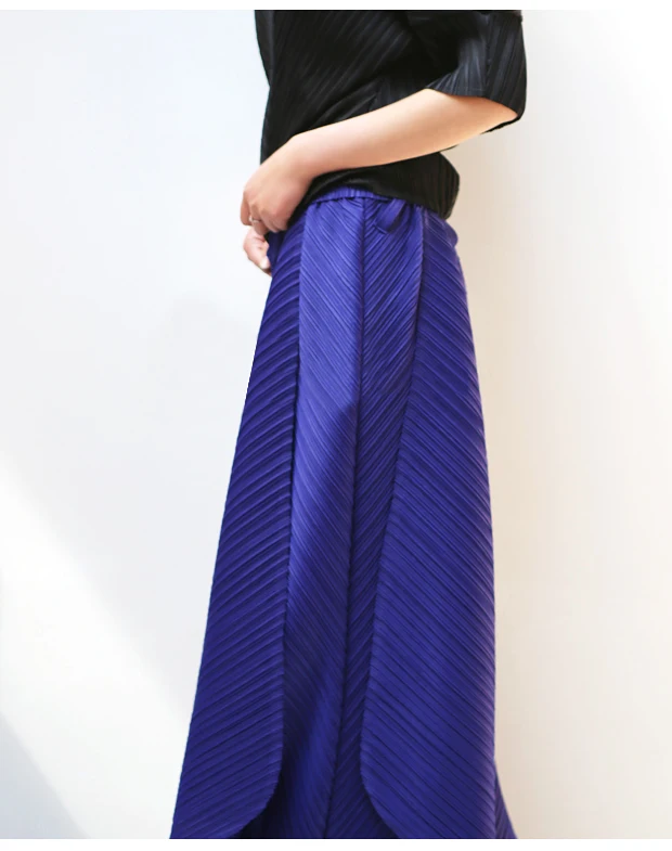 Miyake Pleated Harem Pants With Belt Women Summer New Designer Vintage Casual Big Size Wide Leg Pants Women Trousers