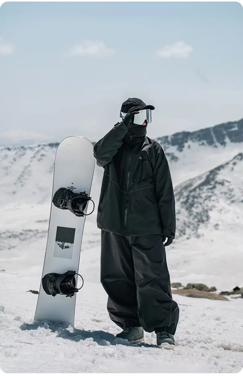 Ski Pants Men's Women's Single Board Waterproof Loose Fit Wear Resistant Professional Double Board Ski Pants