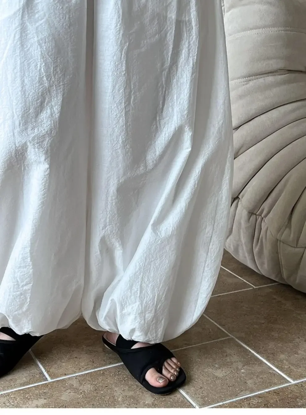 Oversized Bloomers 2025 New Summer Elegant Fashion Women Lantern Pants Casual Loose Breathable Cotton Wide Leg Pants