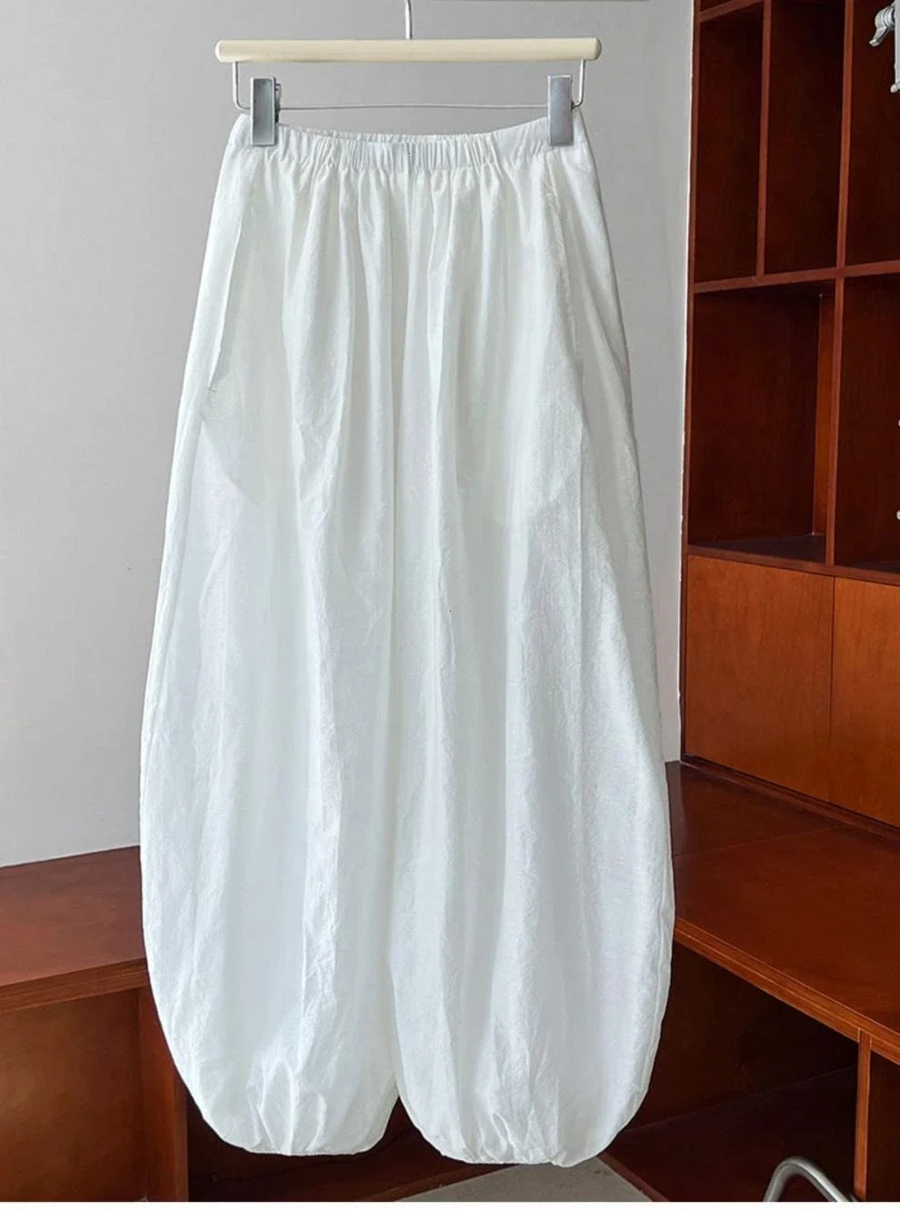 Oversized Bloomers 2025 New Summer Elegant Fashion Women Lantern Pants Casual Loose Breathable Cotton Wide Leg Pants