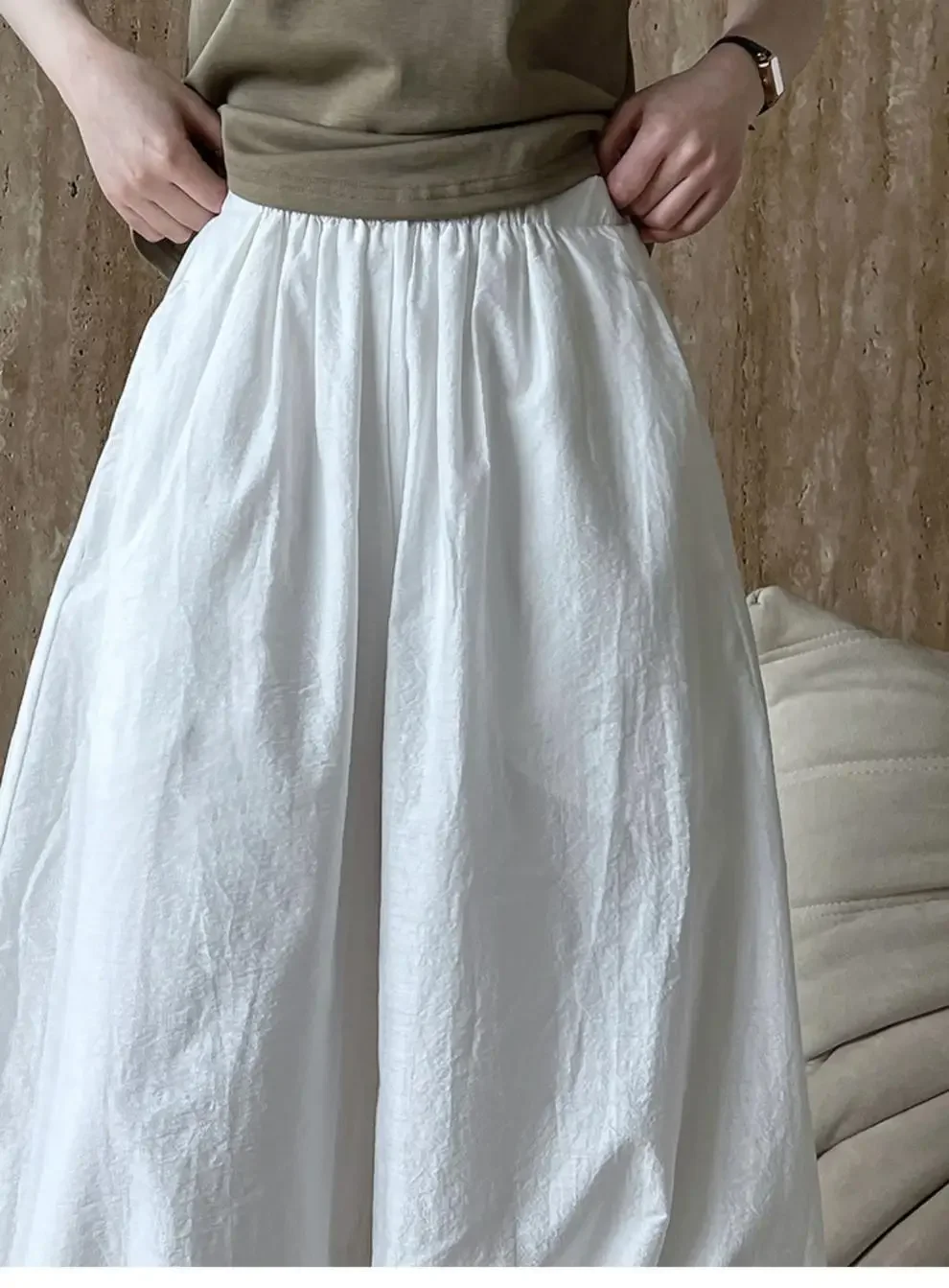 Oversized Bloomers 2025 New Summer Elegant Fashion Women Lantern Pants Casual Loose Breathable Cotton Wide Leg Pants