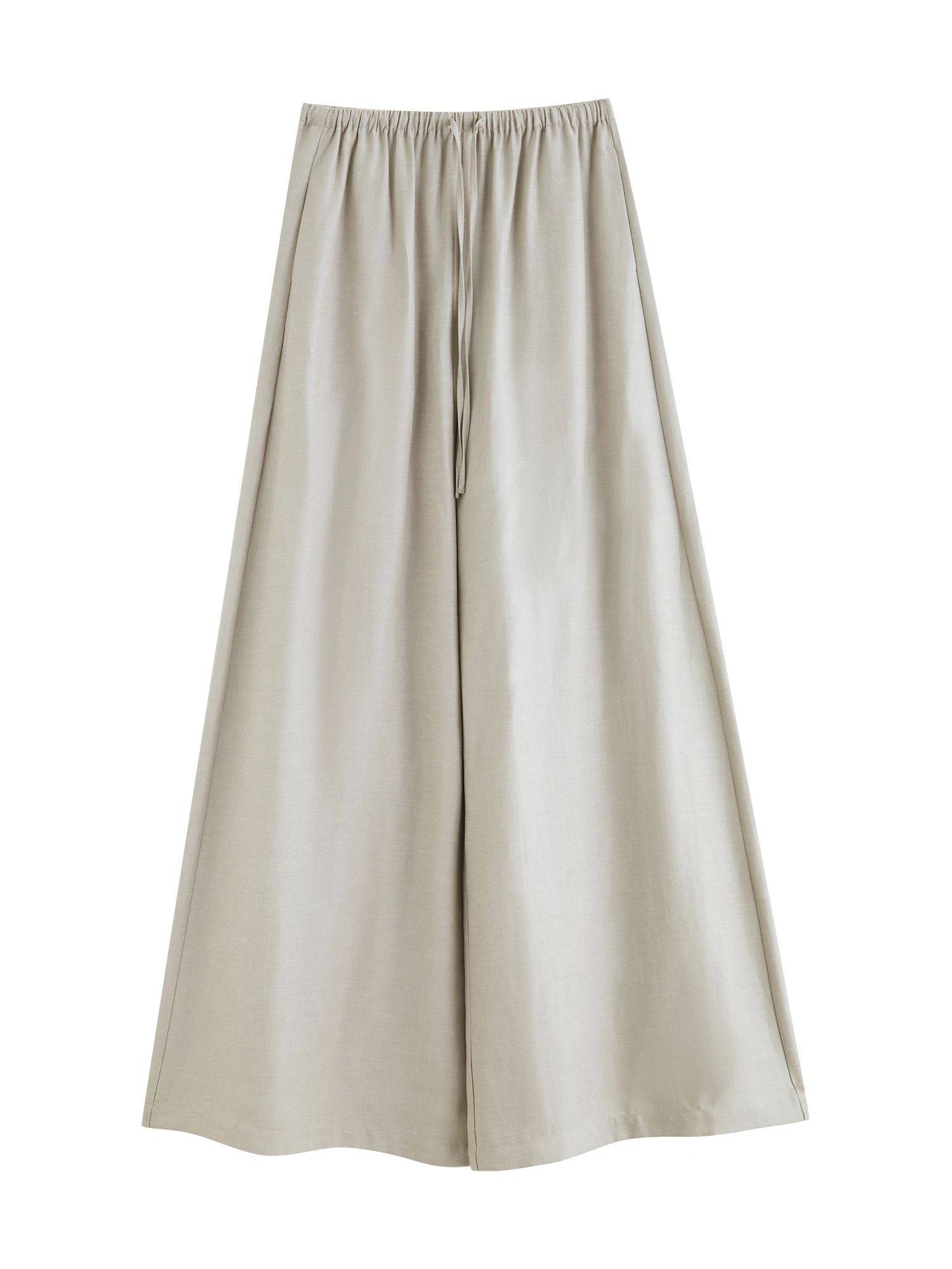 ZIQIAO Women Old Money Style Waist Cinched Vest & Wide Leg Pants Set Elastic High Waist Skirted Trousers Casual Two-Piece Outfit