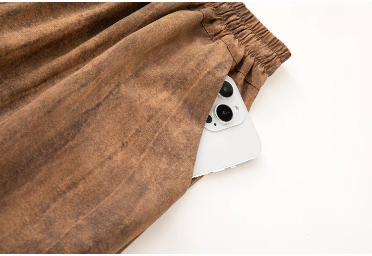 100% Natural Mulberry Silk Crepe De Chine Elastic Waist Loose High Waist Women's Versatile Summer Casual Wide Leg Pants