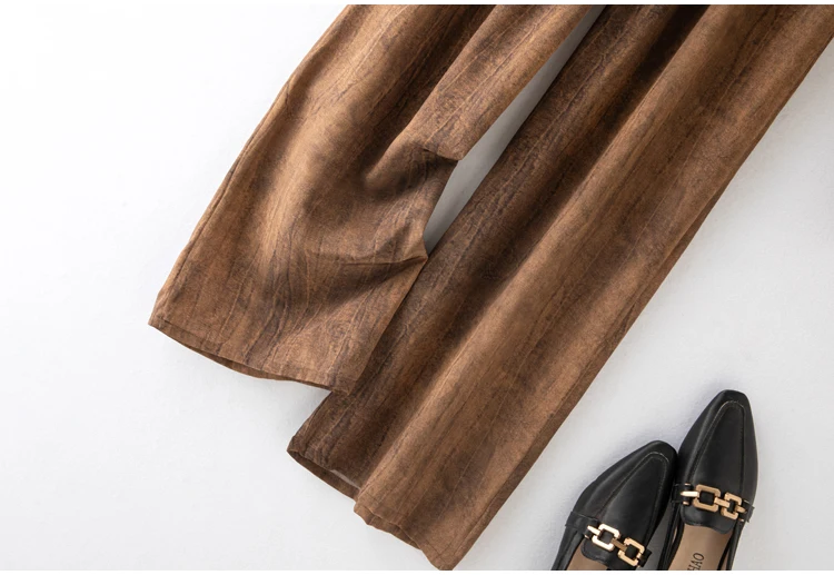 100% Natural Mulberry Silk Crepe De Chine Elastic Waist Loose High Waist Women's Versatile Summer Casual Wide Leg Pants