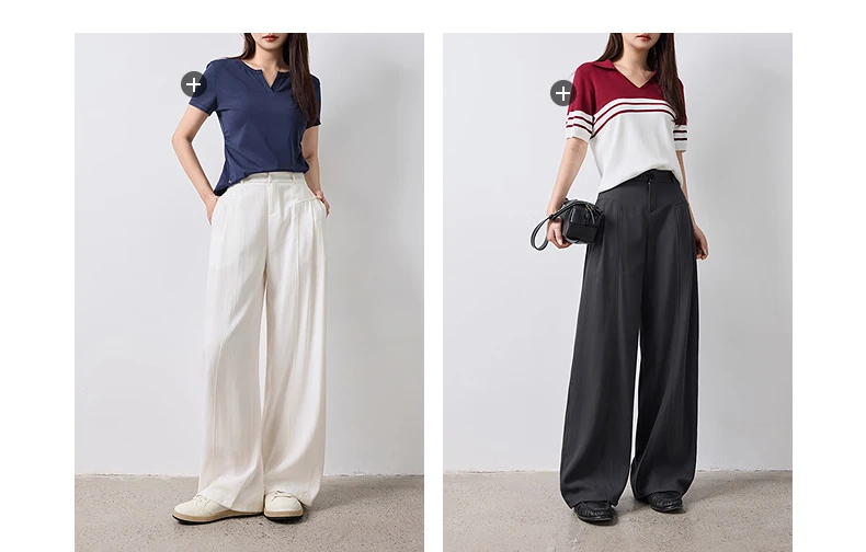 TOYOUTH Women Wide Leg Pants Summer 2026 Textured 3D Pleated Design Hip Covering Loose Breathable Comfortable Casual Daily Style