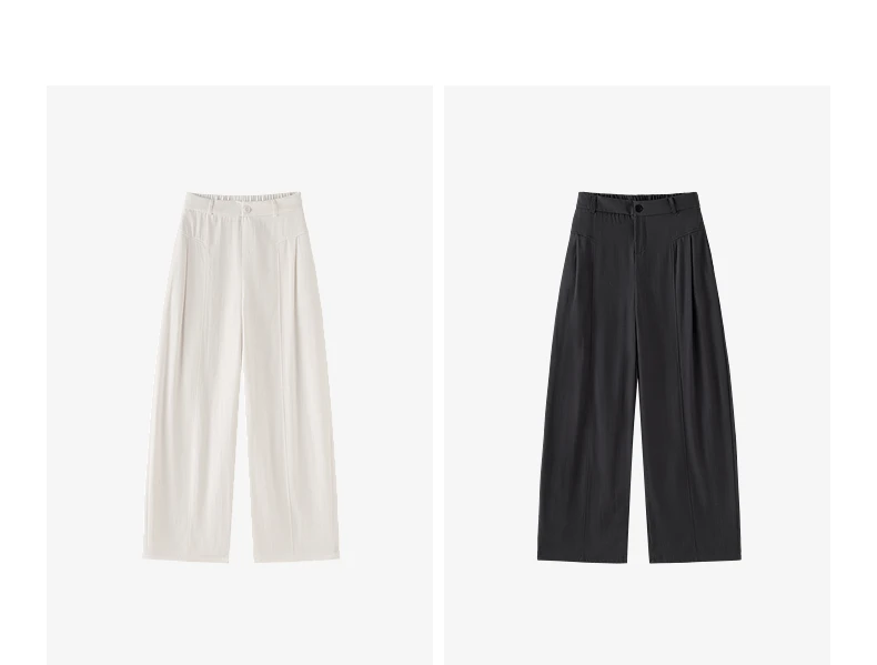 TOYOUTH Women Wide Leg Pants Summer 2026 Textured 3D Pleated Design Hip Covering Loose Breathable Comfortable Casual Daily Style