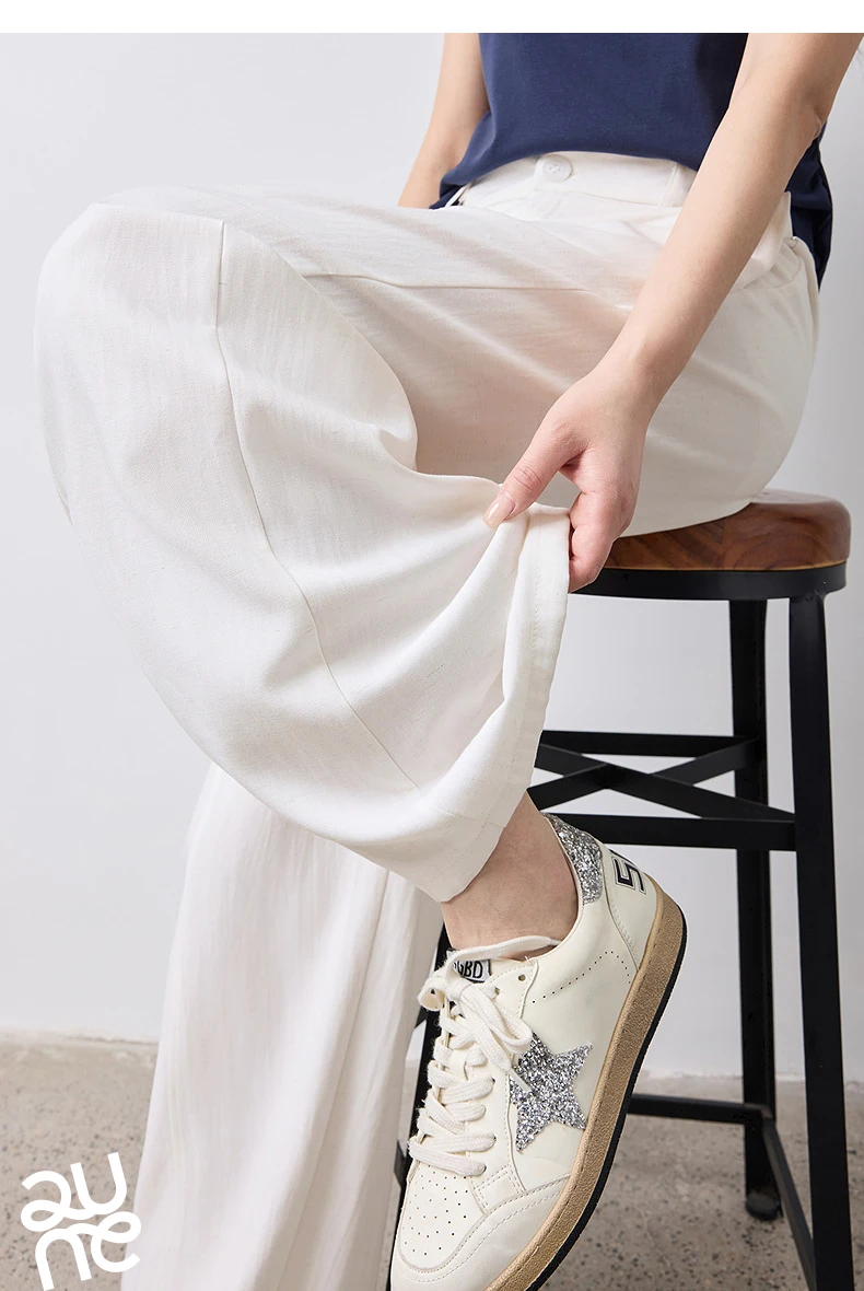 TOYOUTH Women Wide Leg Pants Summer 2026 Textured 3D Pleated Design Hip Covering Loose Breathable Comfortable Casual Daily Style