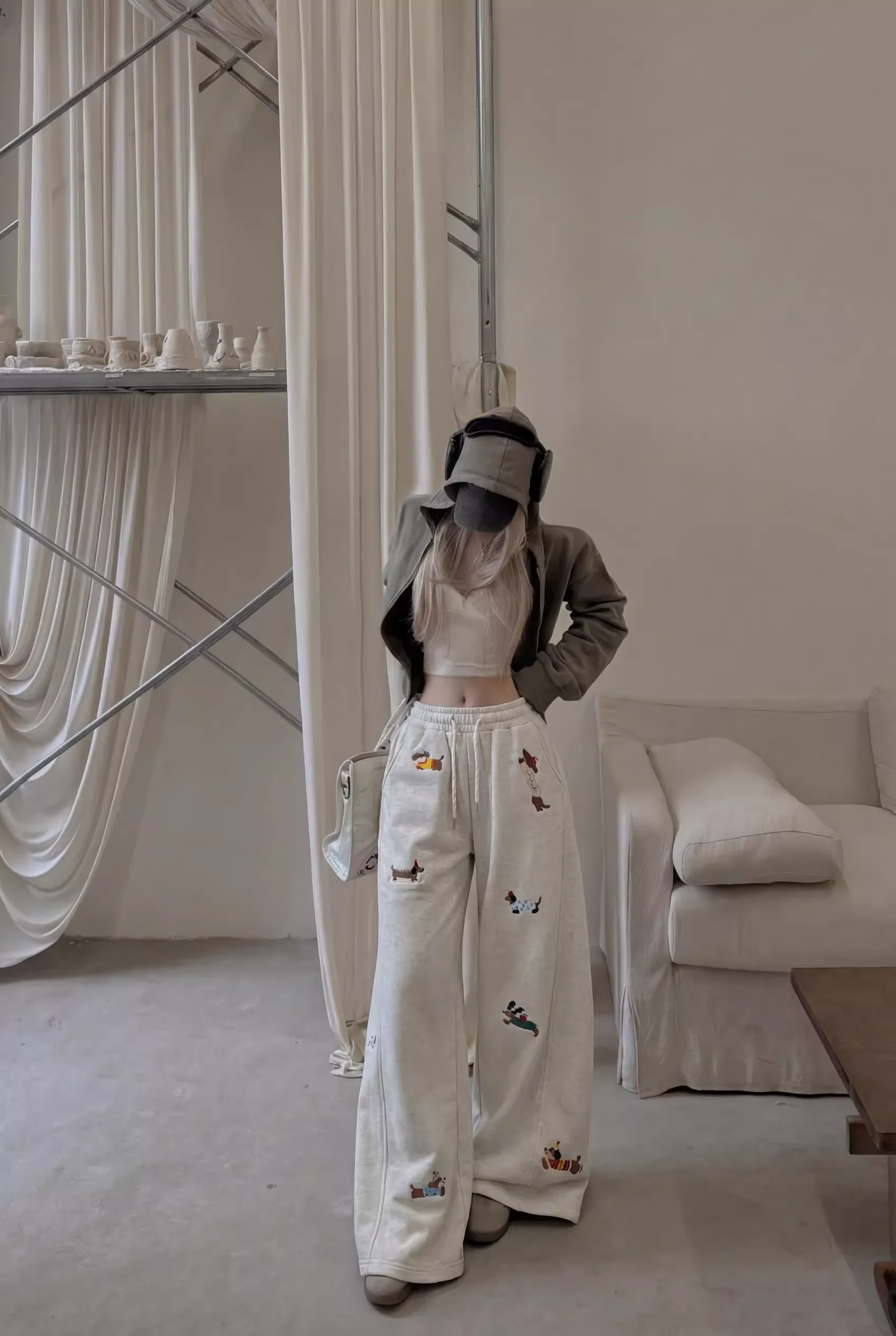 Dachshund-Embroidery-Sweatpants-Loose-Casual-Joggers-Wide-Leg-Couple-Streetwear-Fun-Fashion-Comfortable-Pants-baggy-sweatpants
