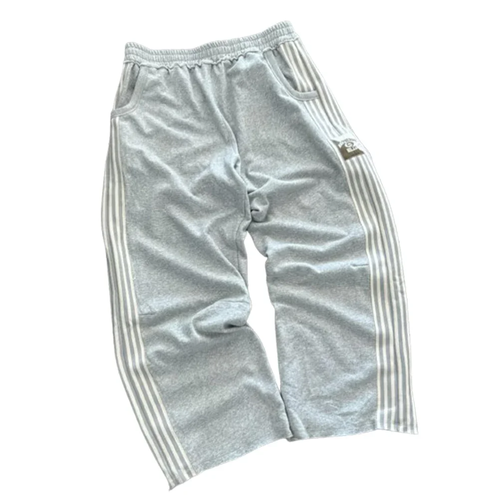 Streetwear Sweatpants Y2K Pants Harajuku Hip Hop Gothic Retro Stripe Baggy Casual Pants Men Women Elastic Waist Jogging Pants