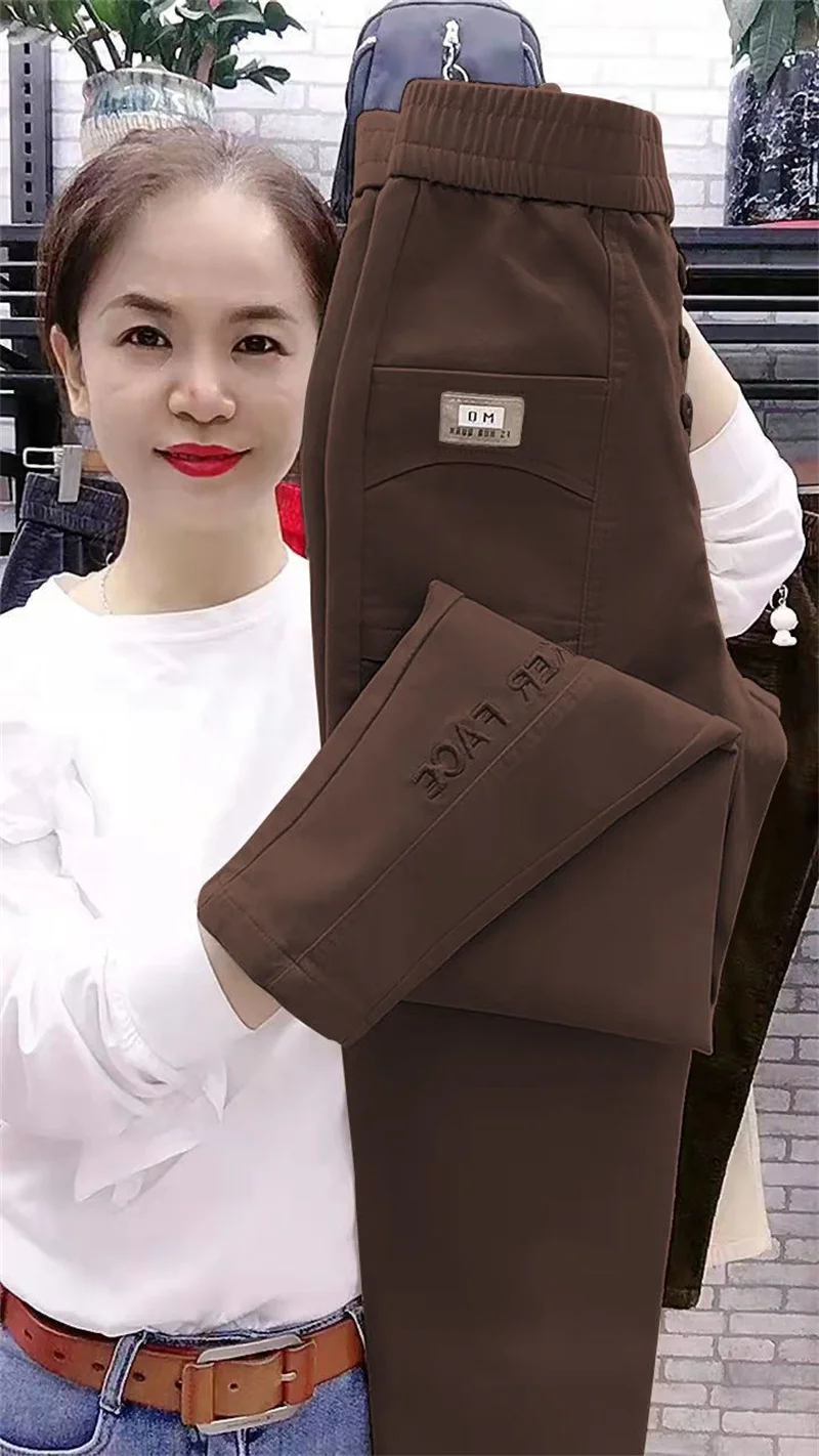New 2026 Women pants Spring Summer High Waist Loose Wash Harun Pants Loose Trousers Slim Elastic waist Casual Pants Female