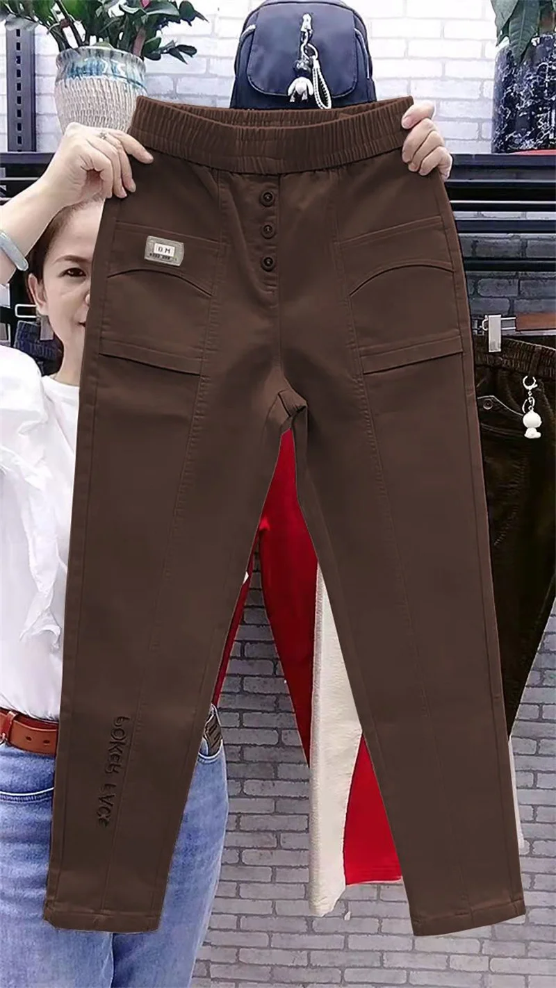 New 2026 Women pants Spring Summer High Waist Loose Wash Harun Pants Loose Trousers Slim Elastic waist Casual Pants Female