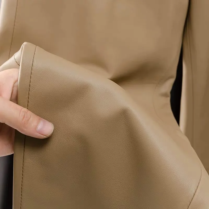Genuine Leather Harem Pants Women's Real Sheepskin Trousers High Waist Women Pants 2026 New Elastic Waist Streetwear