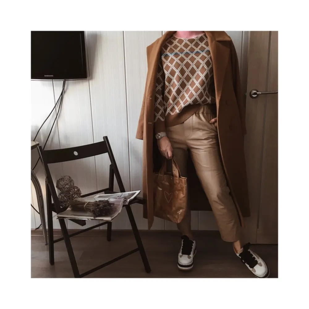 Genuine Leather Harem Pants Women's Real Sheepskin Trousers High Waist Women Pants 2026 New Elastic Waist Streetwear