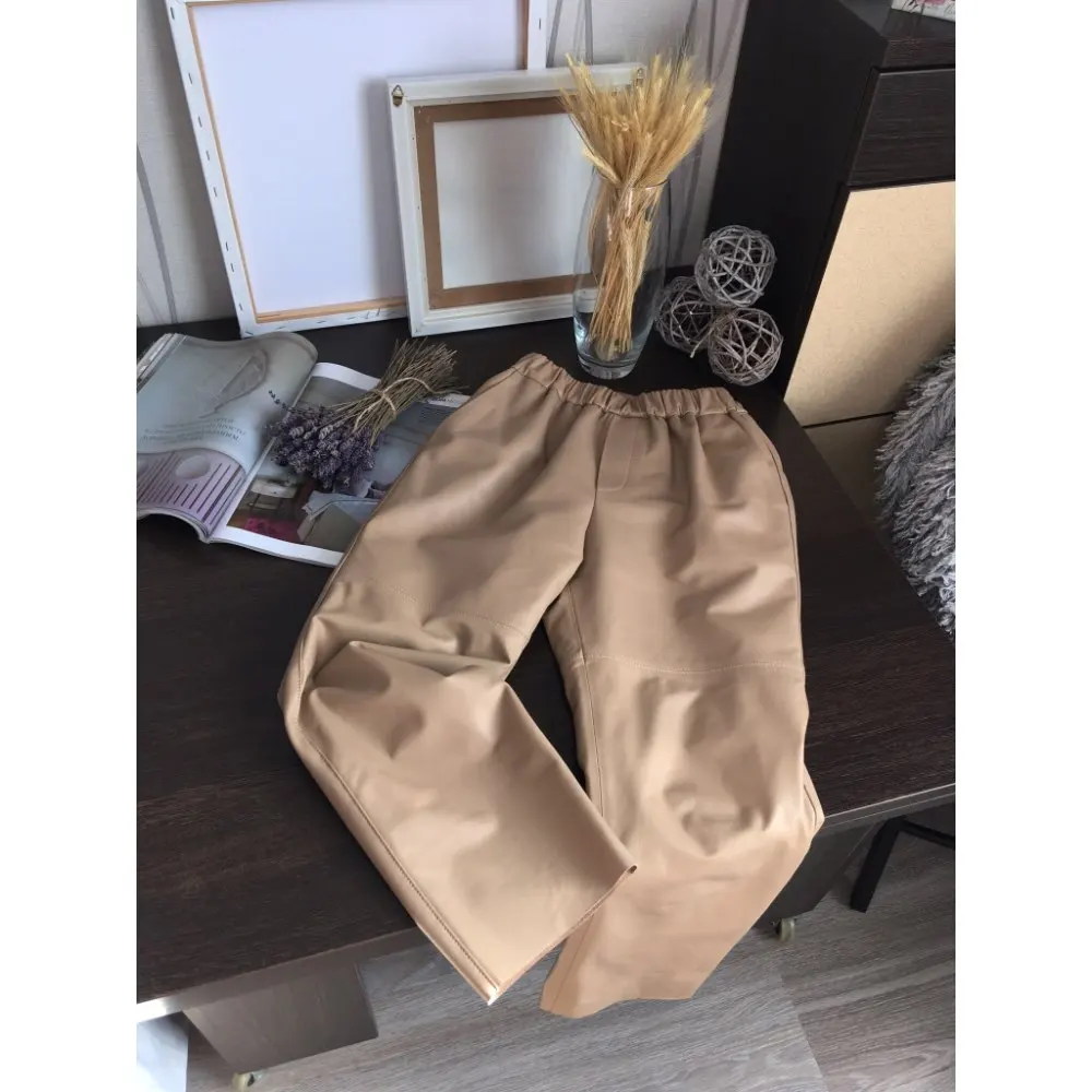 Genuine Leather Harem Pants Women's Real Sheepskin Trousers High Waist Women Pants 2026 New Elastic Waist Streetwear