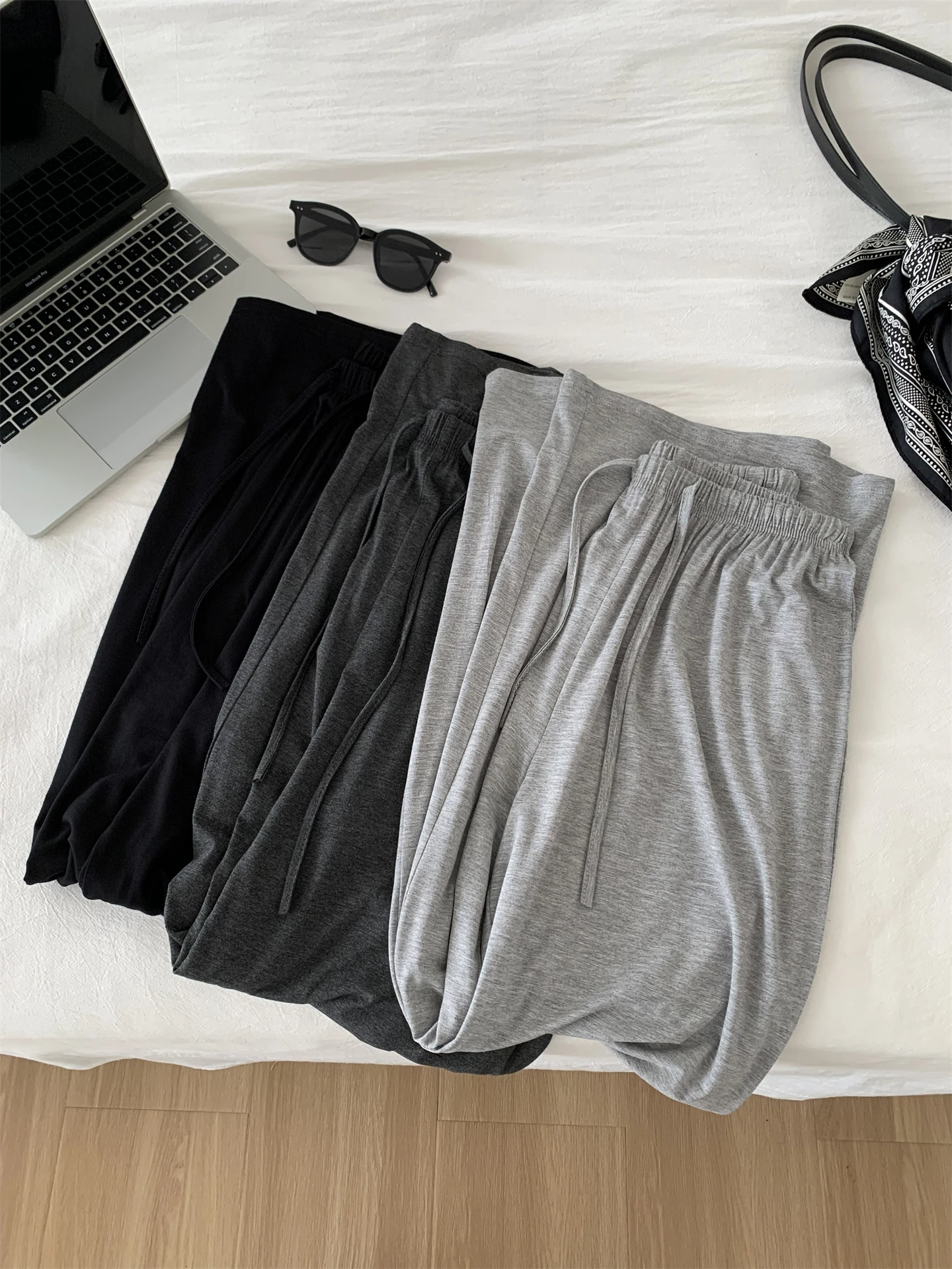 Drapey Straight-leg Pant For Women, Slimming High-waisted Wide-leg Casual Pants, Summer Floor-length Walking Pants
