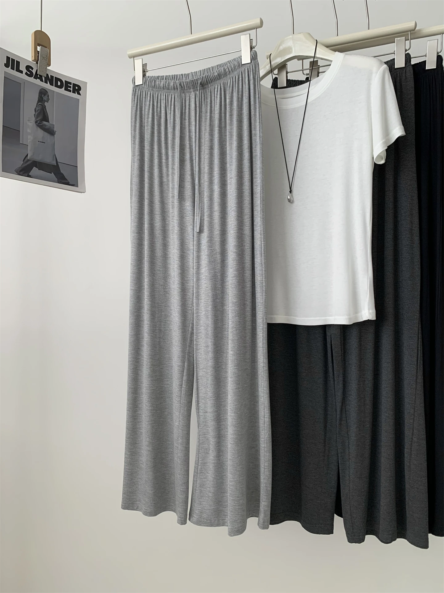 Drapey Straight-leg Pant For Women, Slimming High-waisted Wide-leg Casual Pants, Summer Floor-length Walking Pants