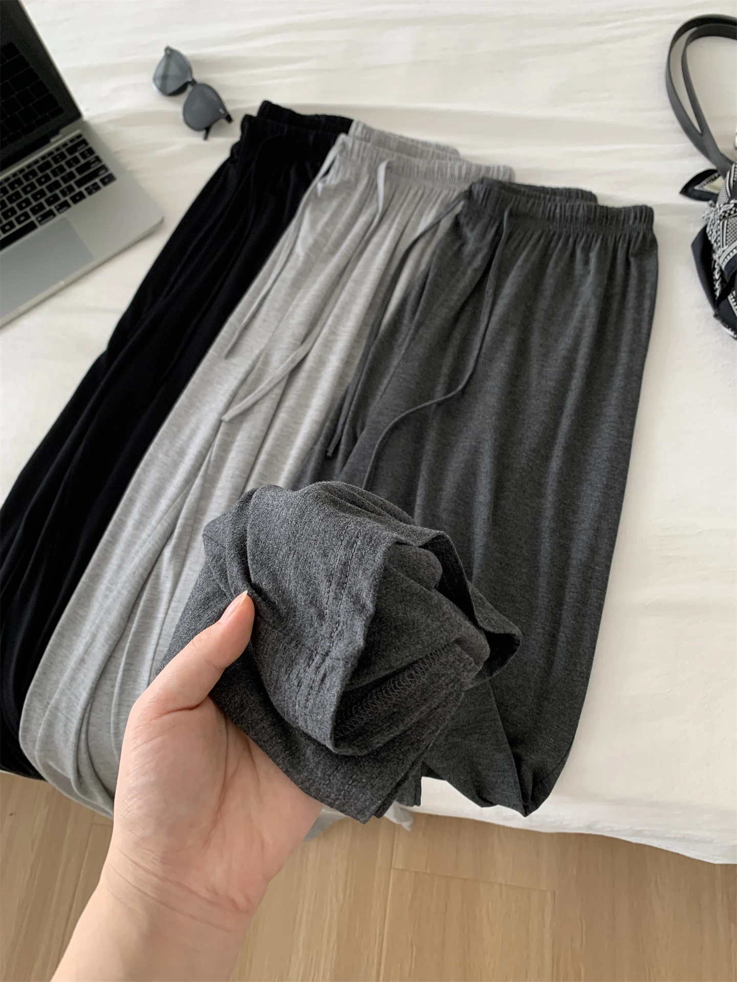 Drapey Straight-leg Pant For Women, Slimming High-waisted Wide-leg Casual Pants, Summer Floor-length Walking Pants