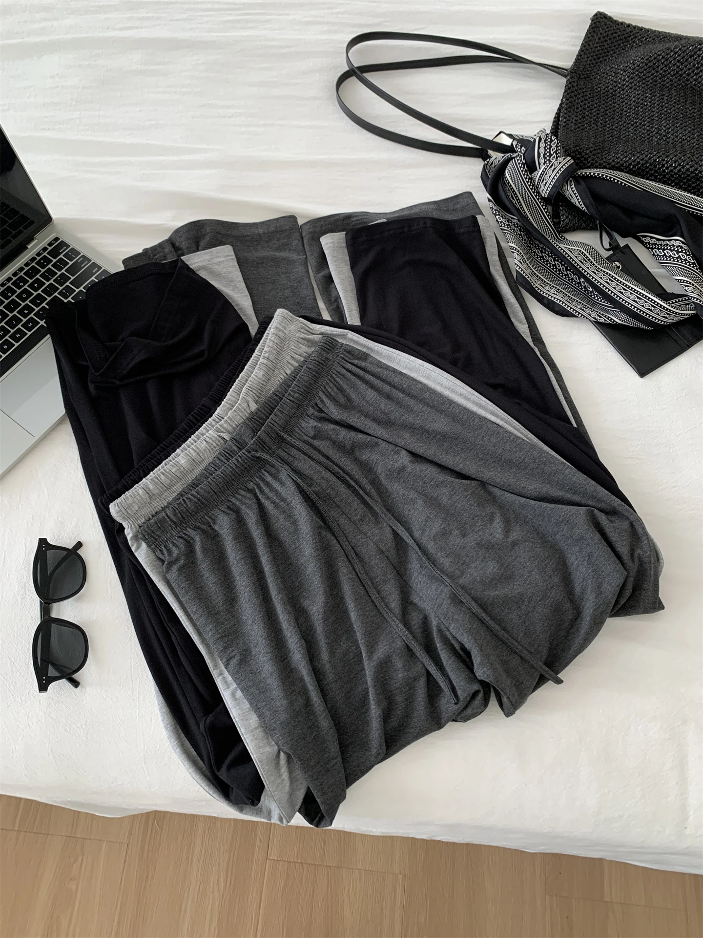 Drapey Straight-leg Pant For Women, Slimming High-waisted Wide-leg Casual Pants, Summer Floor-length Walking Pants