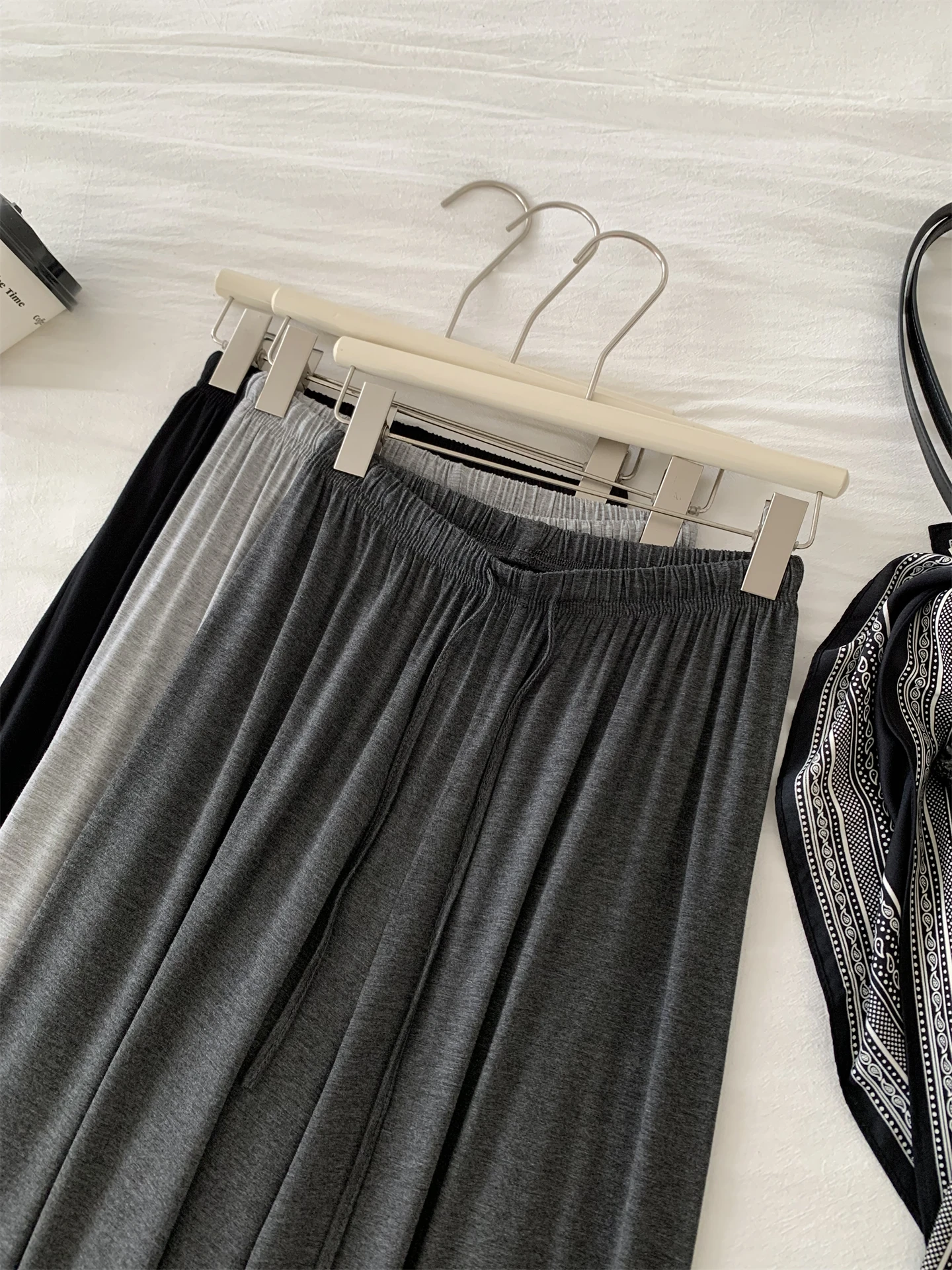 Drapey Straight-leg Pant For Women, Slimming High-waisted Wide-leg Casual Pants, Summer Floor-length Walking Pants