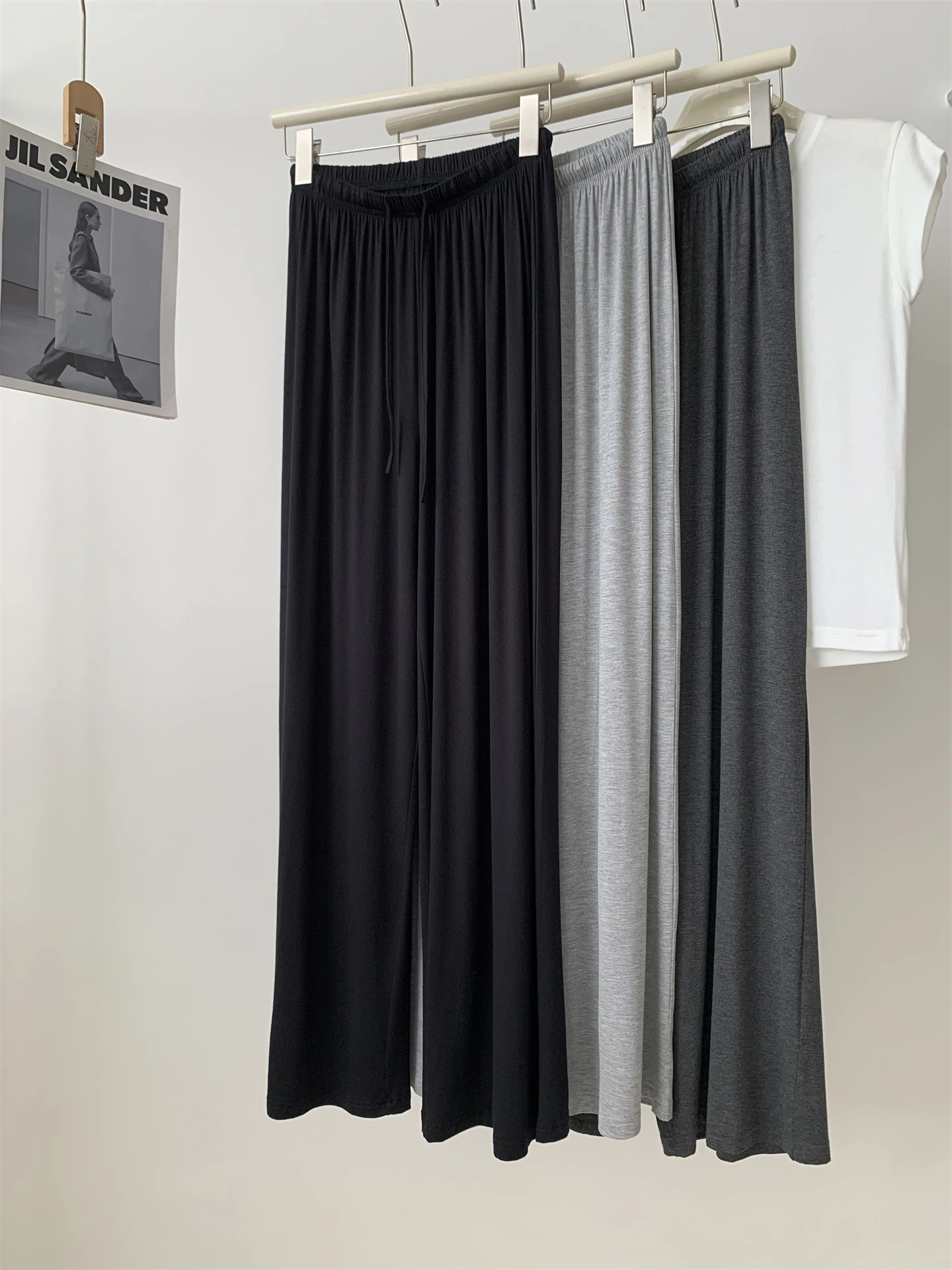 Drapey Straight-leg Pant For Women, Slimming High-waisted Wide-leg Casual Pants, Summer Floor-length Walking Pants