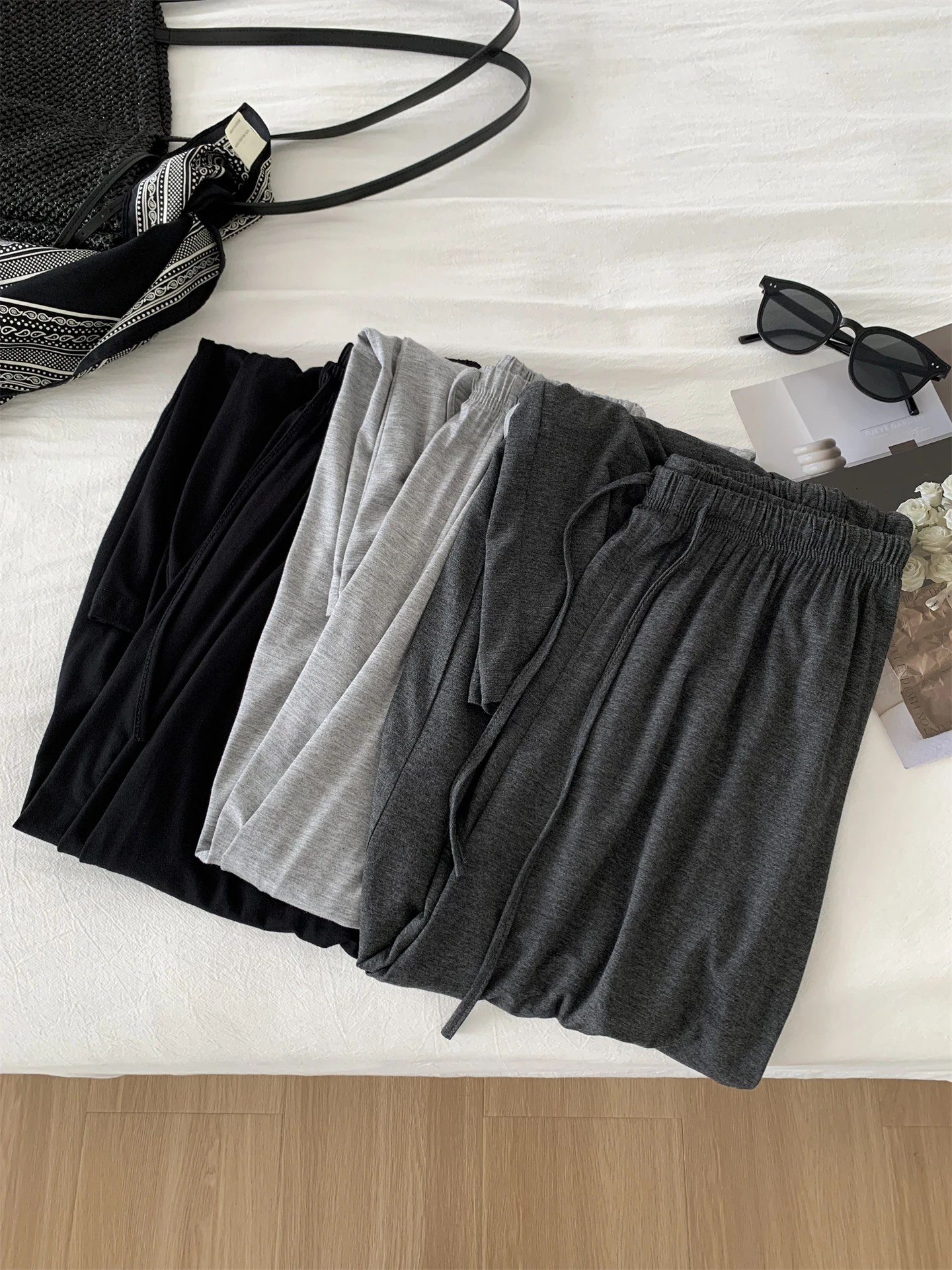 Drapey Straight-leg Pant For Women, Slimming High-waisted Wide-leg Casual Pants, Summer Floor-length Walking Pants