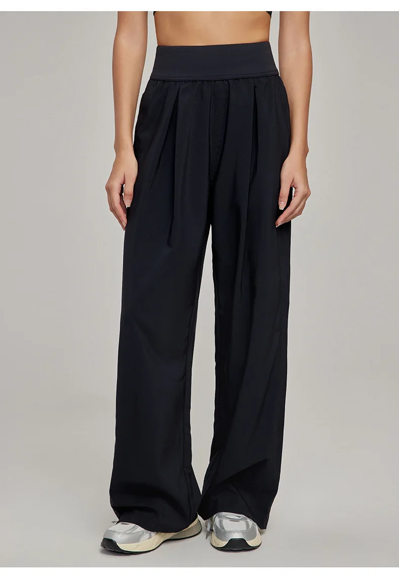 High Waist Wide Leg Yoga Pants for Women Straight Loose Casual Trousers Breathable Lightweight Sports Pants for Spring Summer