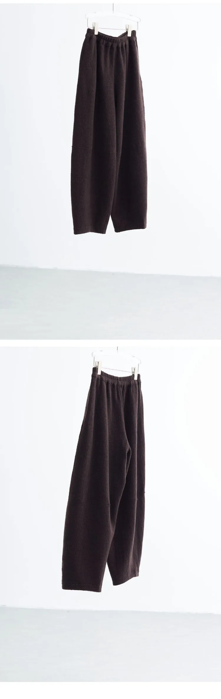 Women's Knitted Wool Pants, Elastic Waist Casual Wide-Leg Pants, Autumn and Winter Style 2026