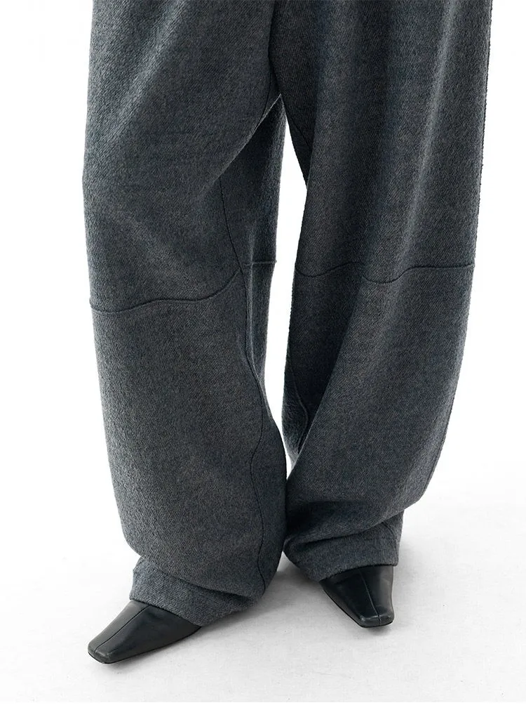 Women's Knitted Wool Pants, Elastic Waist Casual Wide-Leg Pants, Autumn and Winter Style 2026
