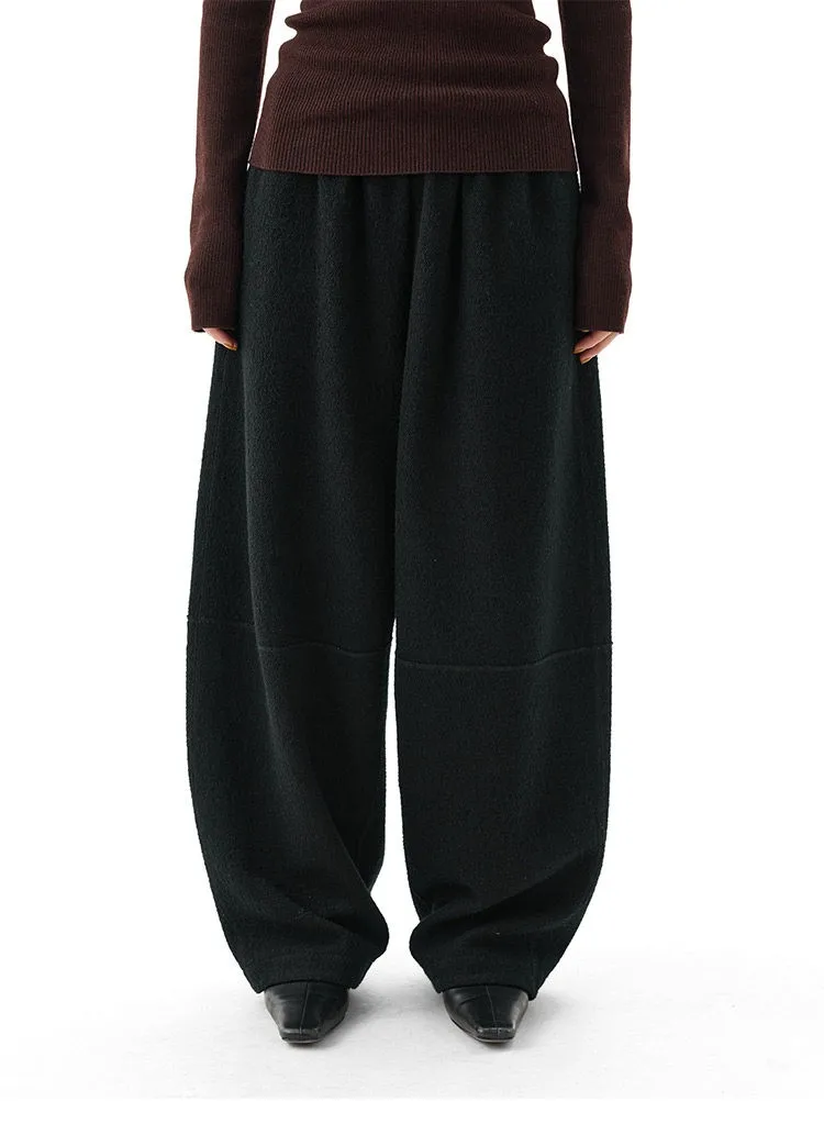 Women's Knitted Wool Pants, Elastic Waist Casual Wide-Leg Pants, Autumn and Winter Style 2026