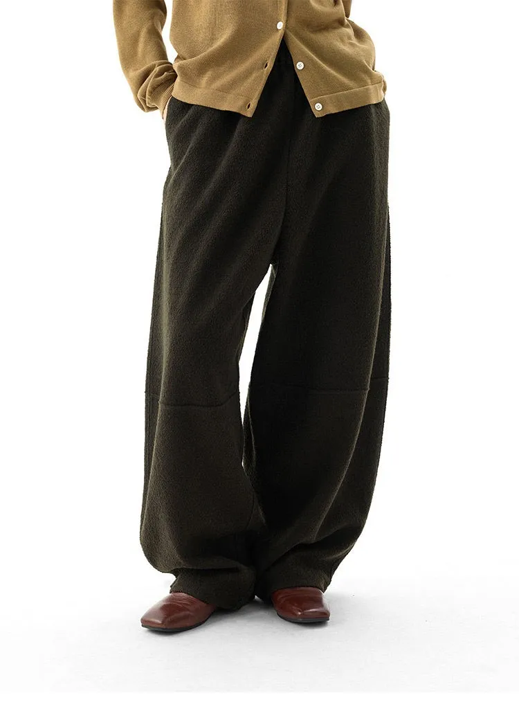 Women's Knitted Wool Pants, Elastic Waist Casual Wide-Leg Pants, Autumn and Winter Style 2026