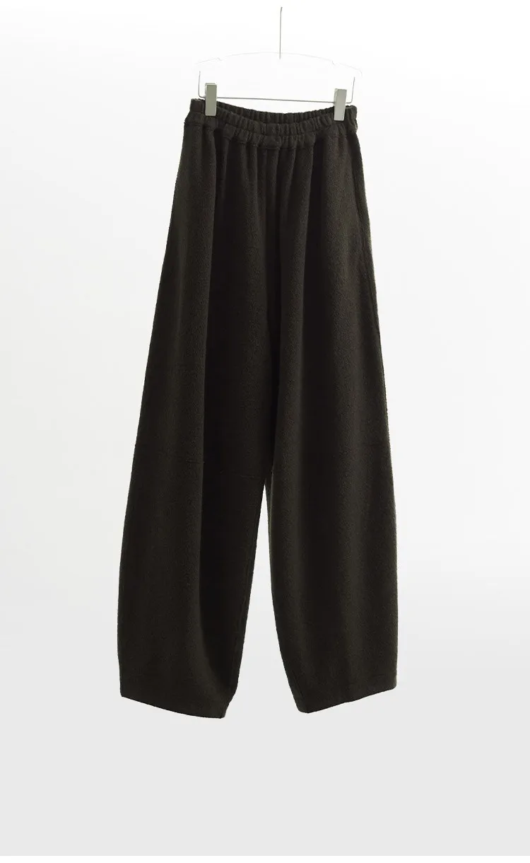 Women's Knitted Wool Pants, Elastic Waist Casual Wide-Leg Pants, Autumn and Winter Style 2026