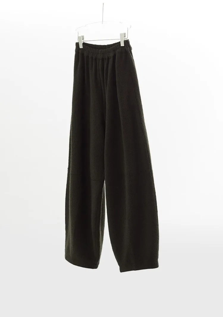 Women's Knitted Wool Pants, Elastic Waist Casual Wide-Leg Pants, Autumn and Winter Style 2026