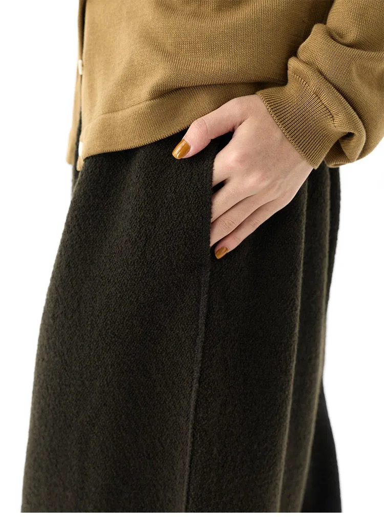 Women's Knitted Wool Pants, Elastic Waist Casual Wide-Leg Pants, Autumn and Winter Style 2026