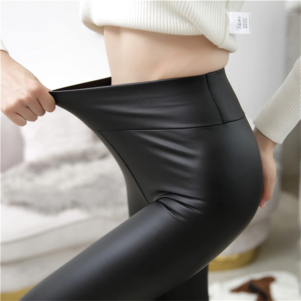 Sexy High Waist PU Leather Pants Women Fashion Casual Black Long Skinny Pencil Pants Streetwear Trousers Woman Clothing Leggings