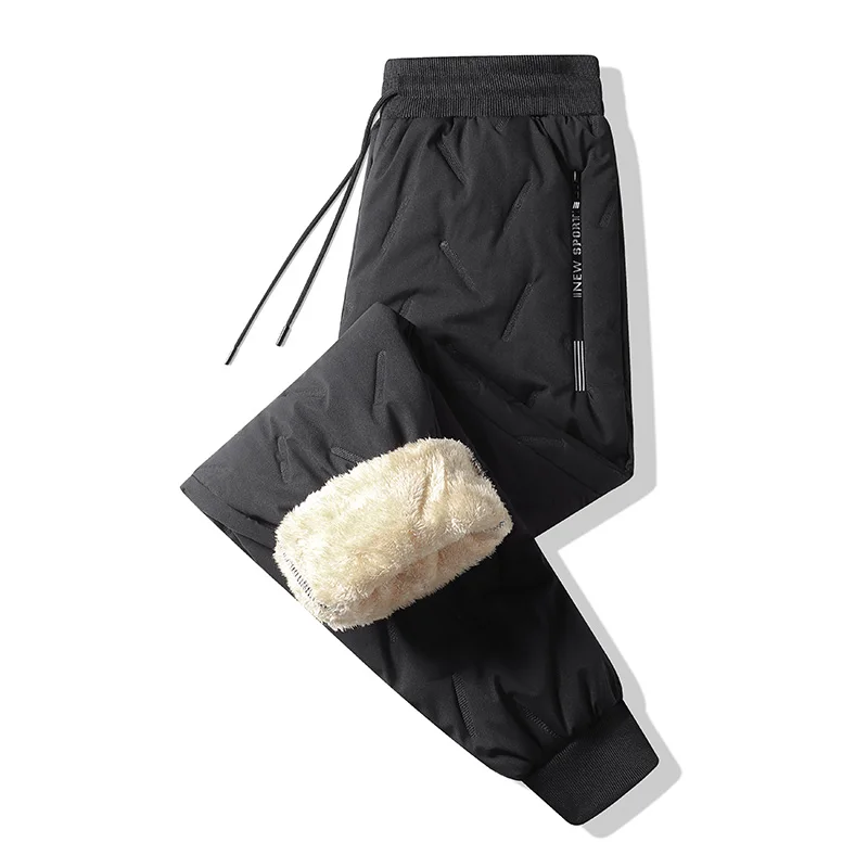 Outdoor Women's Plush Thick Fleece Lined Sweatpants Straight-leg Waterproof Pants Windproof Outerwear Thermal Casual Pants
