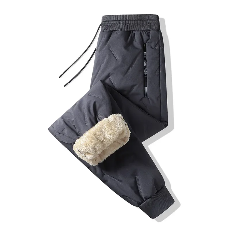 Outdoor Women's Plush Thick Fleece Lined Sweatpants Straight-leg Waterproof Pants Windproof Outerwear Thermal Casual Pants