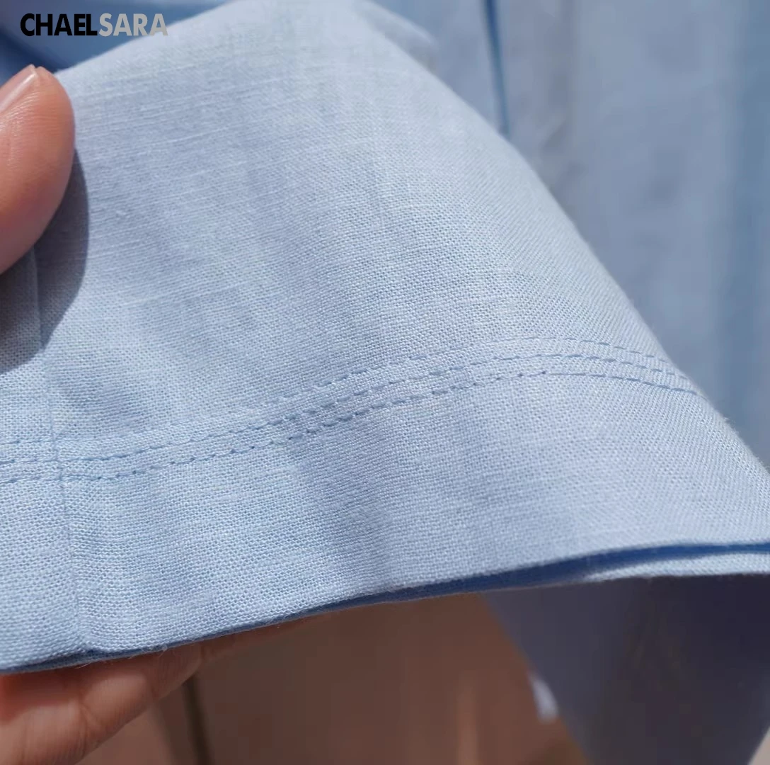 Spring Summer High Quality Women Fashion Drawstring Linen Blend Straight Pants 2026 New Casual Pocket Solid Trousers Ladies