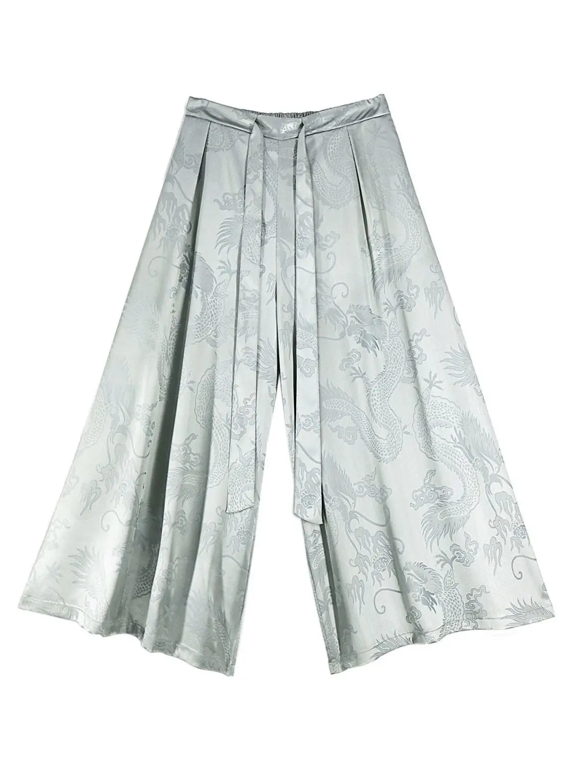 Spring Summer New Chinese Men's Jacquard Wide Leg Pants Women Loose Antique Han Hanfu Breathable Quick-drying Super Fairy Pants