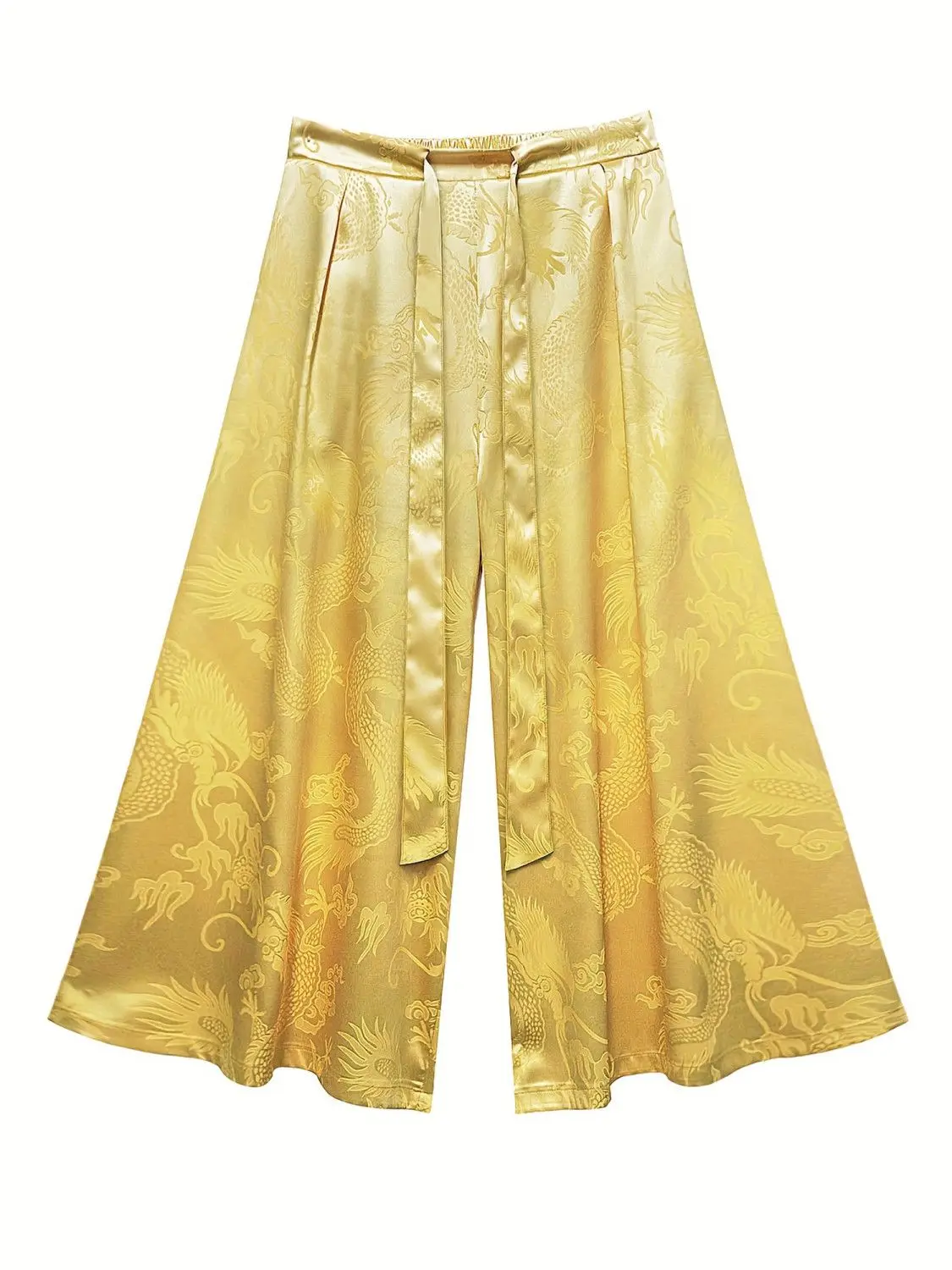 Spring Summer New Chinese Men's Jacquard Wide Leg Pants Women Loose Antique Han Hanfu Breathable Quick-drying Super Fairy Pants