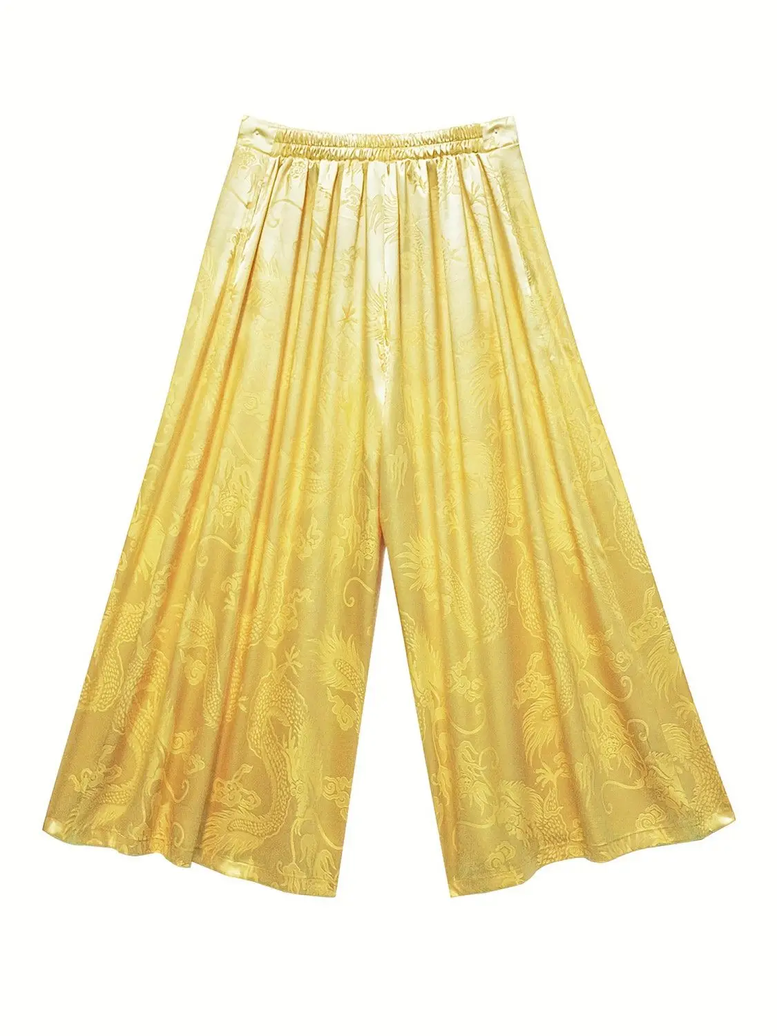 Spring Summer New Chinese Men's Jacquard Wide Leg Pants Women Loose Antique Han Hanfu Breathable Quick-drying Super Fairy Pants