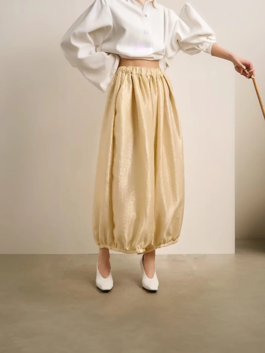 Bornladies Women's European and American Loose and Simple Pants 2026 Summer New Fashion Minimalist Daily Casual Lantern Pants