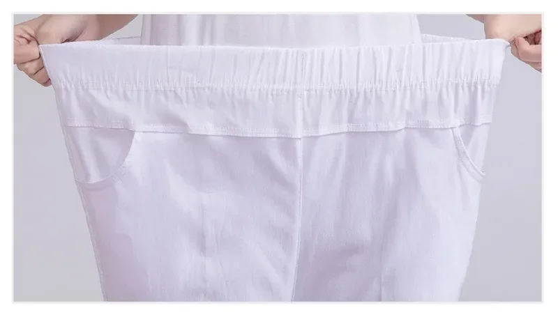 5XL New Long Pants Women High Waist Stretch Cotton Straight Trousers Women Loose Solid Work Office Ladies Pants