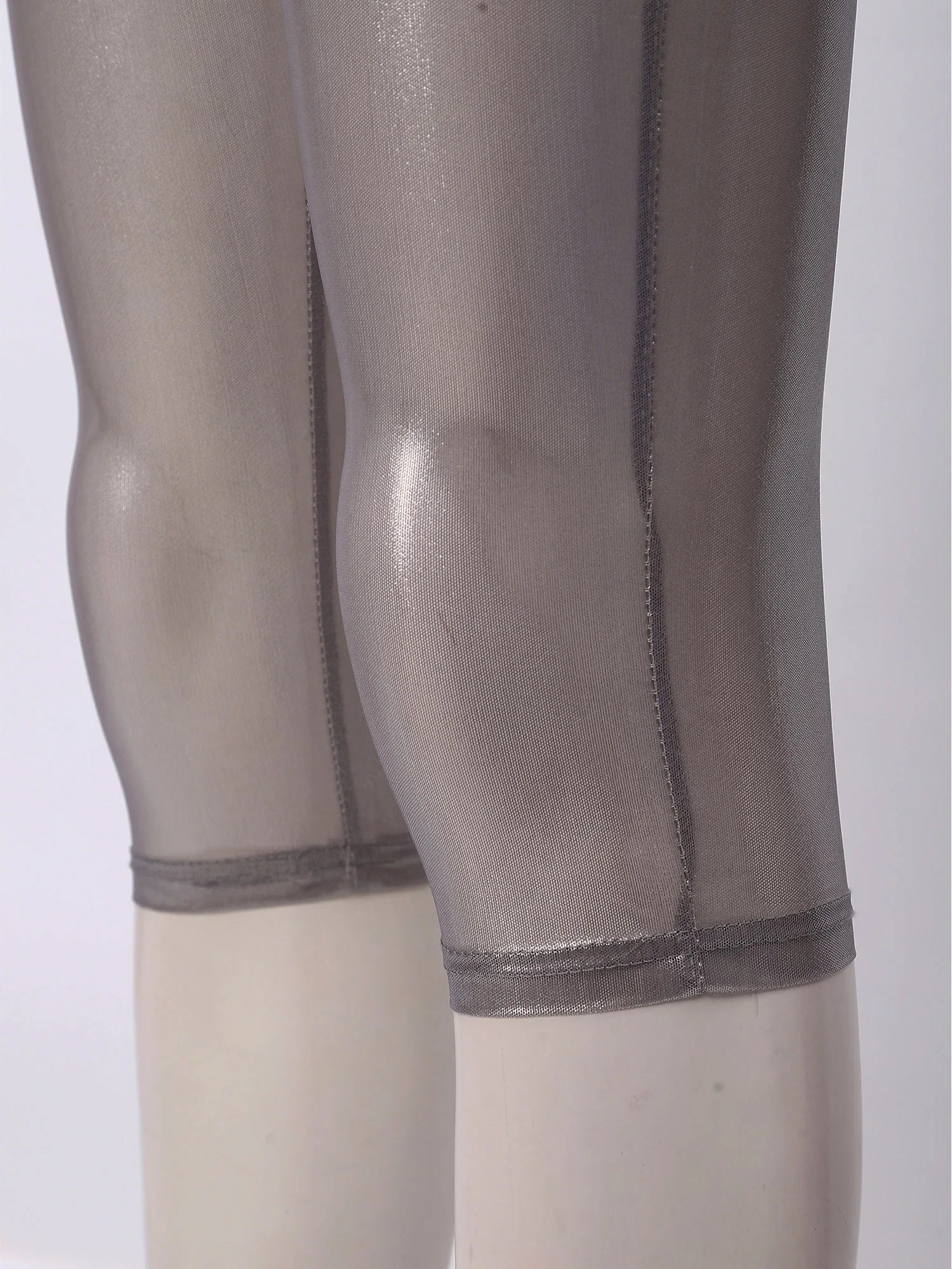 Women Fashion Translucent Shiny Shorts Capri Pants Summer Trend Elastic Waist Tights Streetwear Nightclub Rave Party Clubwear