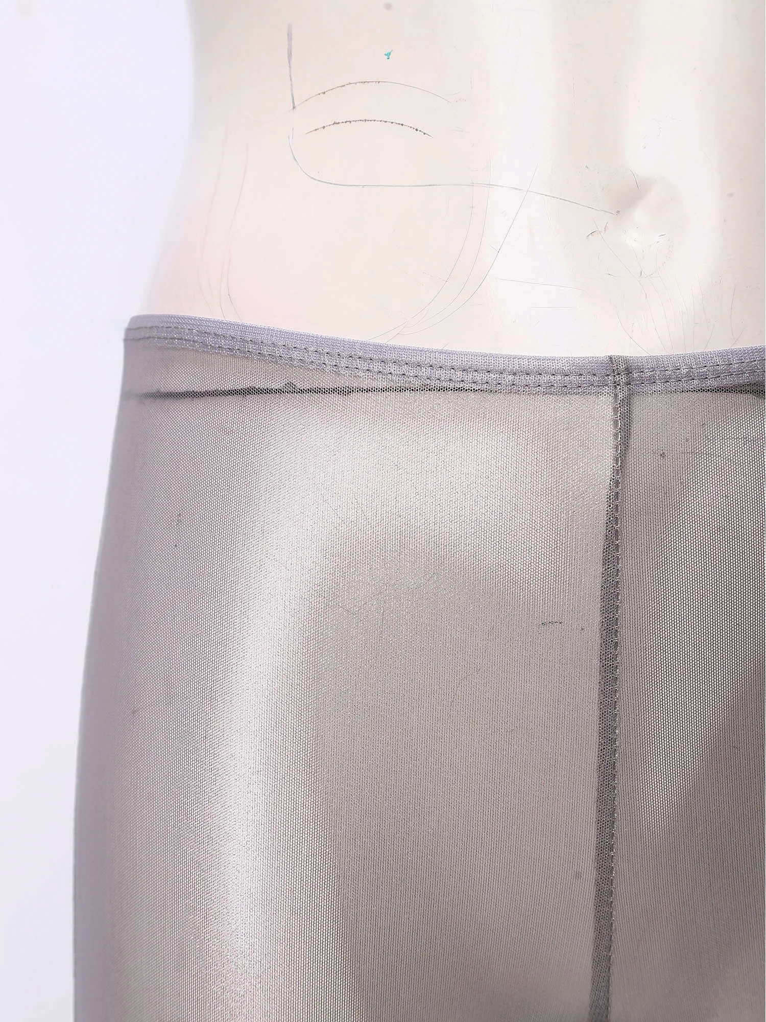 Women Fashion Translucent Shiny Shorts Capri Pants Summer Trend Elastic Waist Tights Streetwear Nightclub Rave Party Clubwear