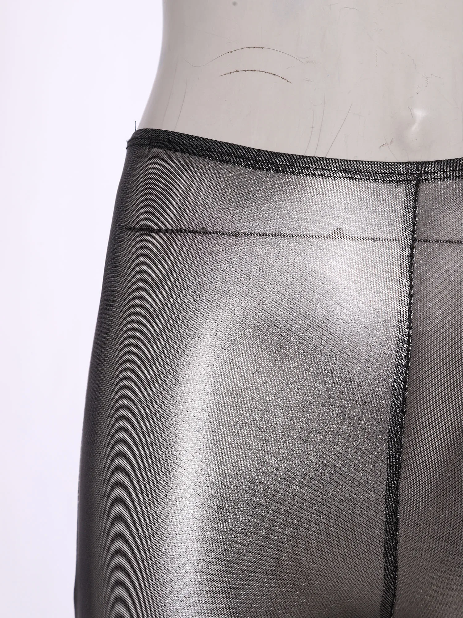 Women Fashion Translucent Shiny Shorts Capri Pants Summer Trend Elastic Waist Tights Streetwear Nightclub Rave Party Clubwear