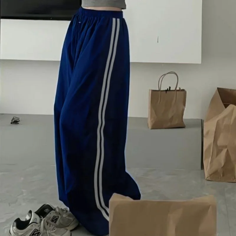 Y2K Vintage Women Loose Pants Oversized Hip Hop Drawstring Pocket Fashion Chic Cargo Pant Casual Office Lady Baggy New Trousers