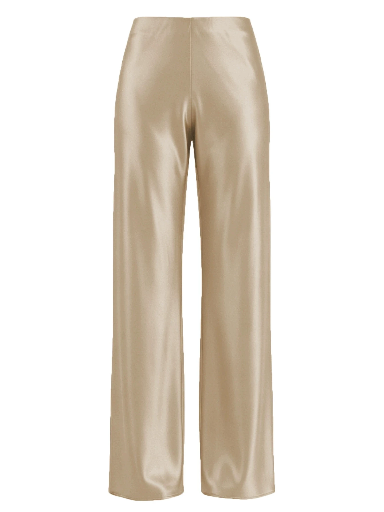New In 2026 Women's Spring Summer Satin Pants Fashion Elegant High Waist Casual Straight Trousers
