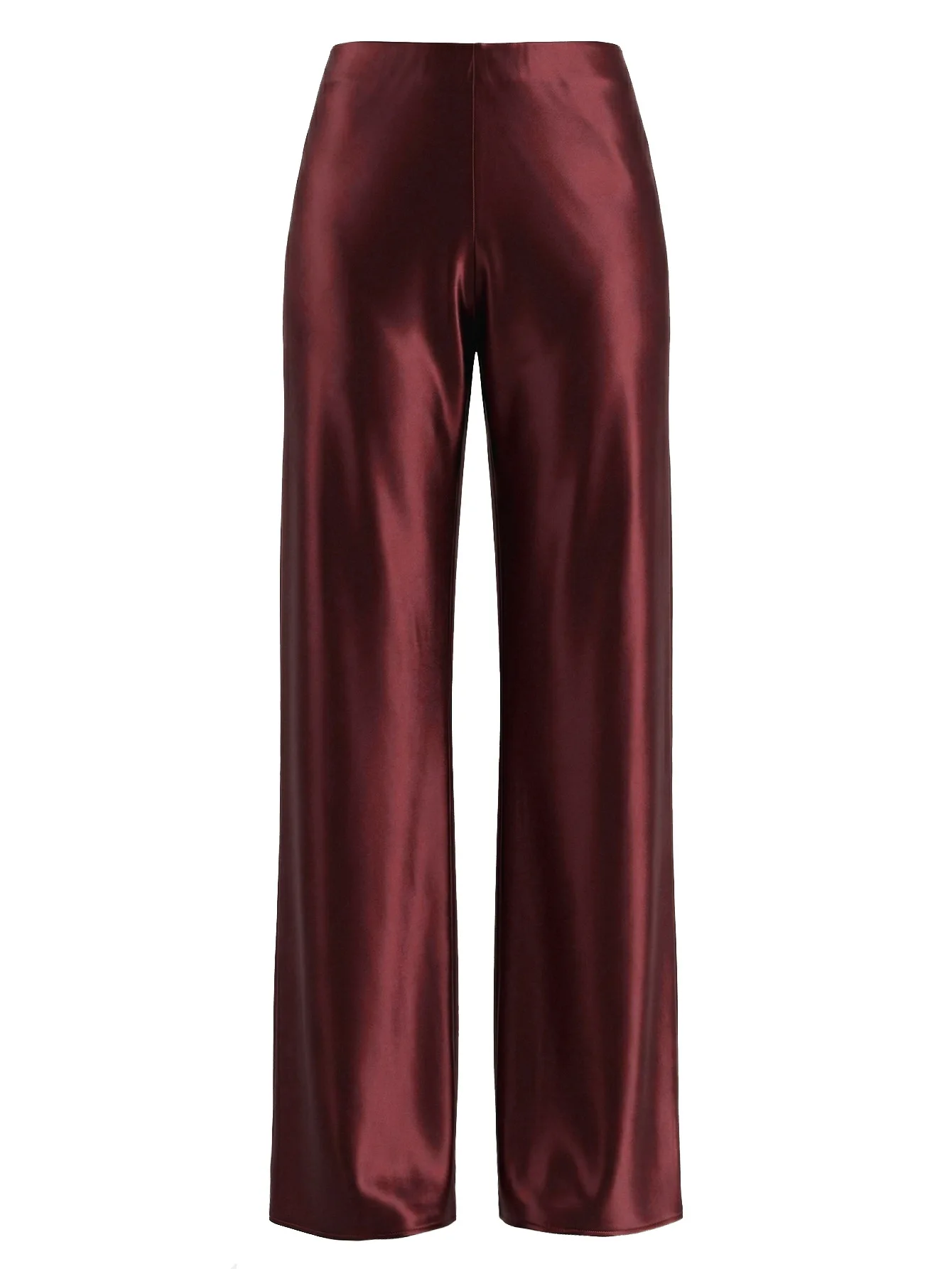 New In 2026 Women's Spring Summer Satin Pants Fashion Elegant High Waist Casual Straight Trousers